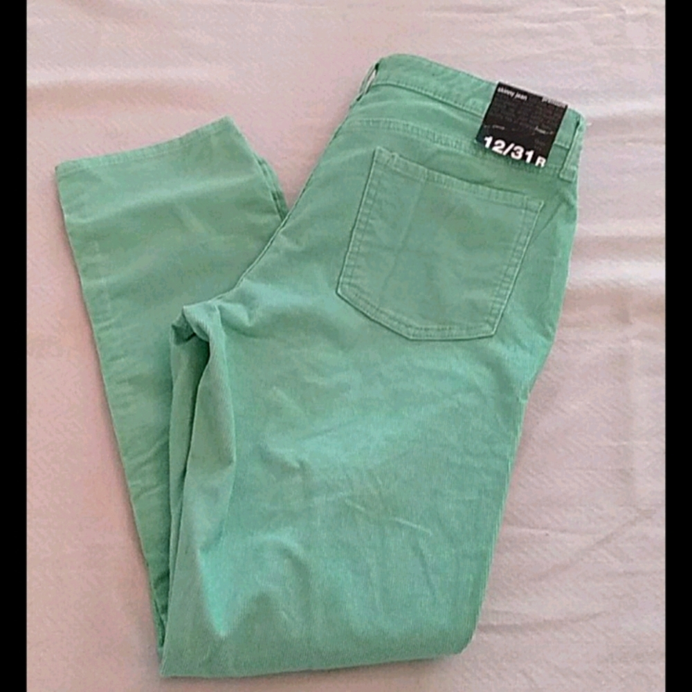 Gap womens 12 31R mint green corduroys